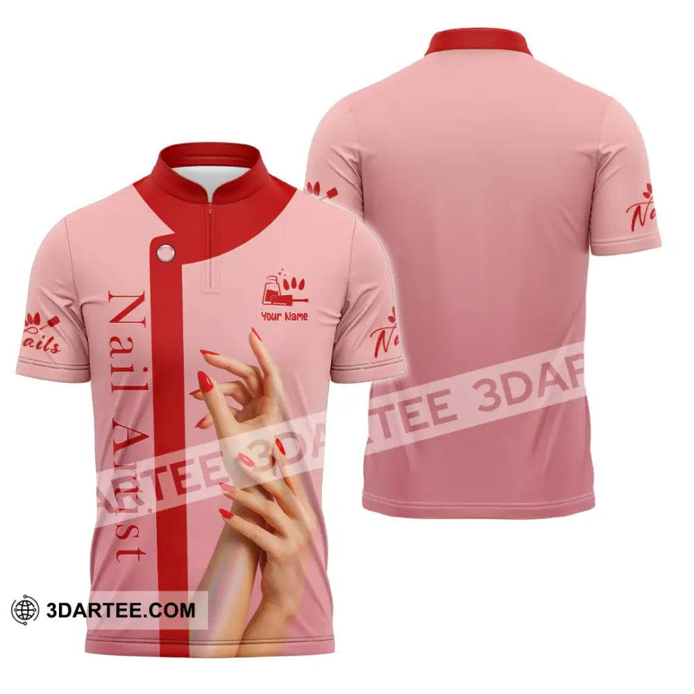 Unisex Shirt Custom Nails Artist Shirt Zipper Polo Shirt / S T shirt
