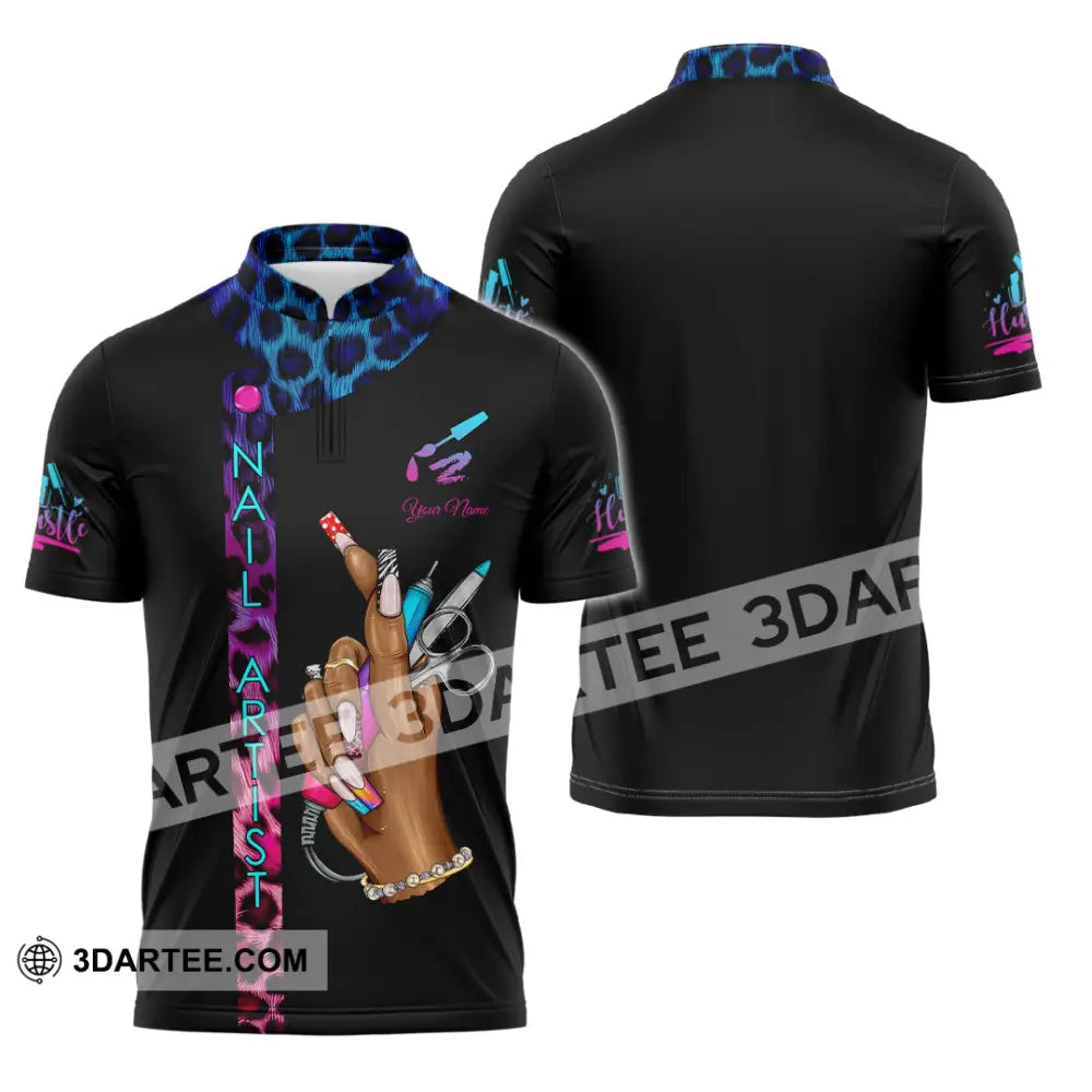 Unisex Shirt Custom Nails Artist Shirt Zipper Polo Shirt / S T shirt