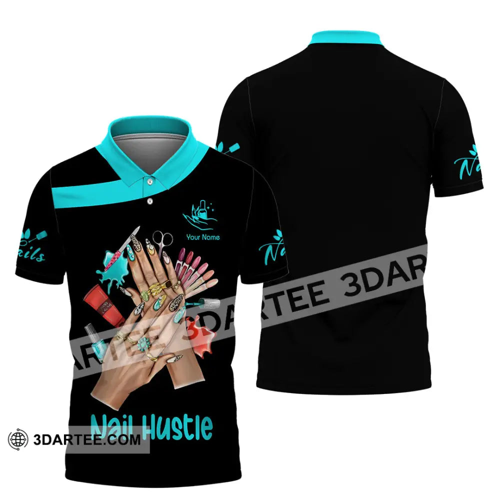 Unisex Shirt Custom Nails Hustle Shirt Polo Shirt / S T shirt