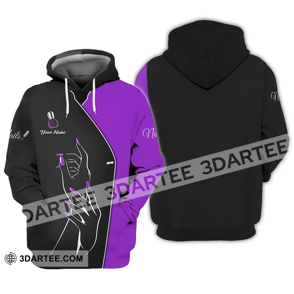 Unisex Shirt - Custom Nails Lover Purple Shirt Hoodie / S T-shirt