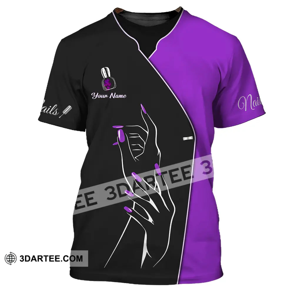 Unisex Shirt - Custom Nails Lover Purple Shirt T-Shirt / S T-shirt