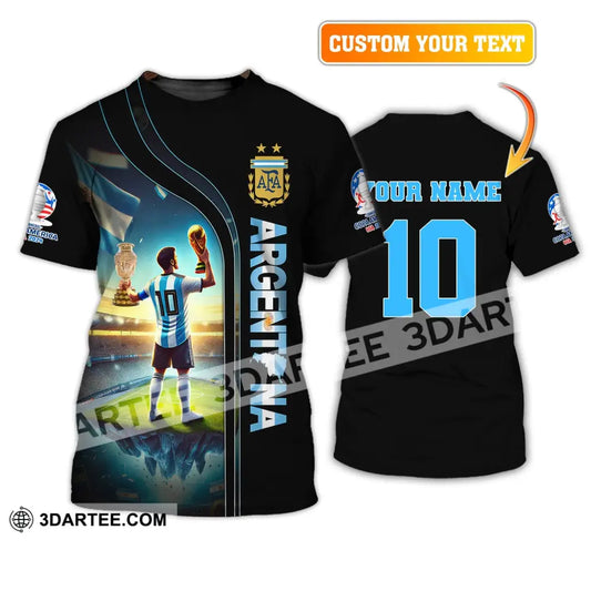 Unisex Shirt Custom Name And Number Copa 2024 Argentina Football Polo Hoodie Long Sleeve T-Shirt
