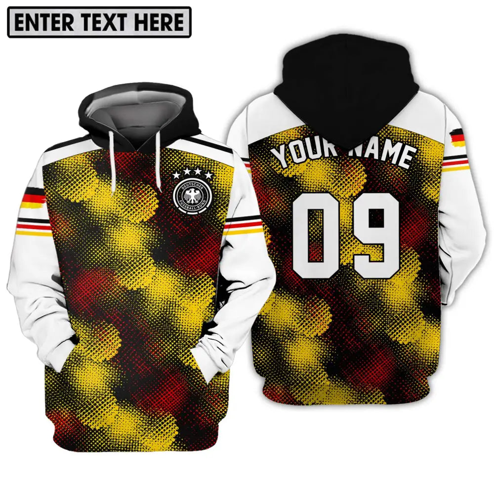 Unisex Shirt - Custom Name And Number Germany Flag Color Hoodie / S T-Shirt