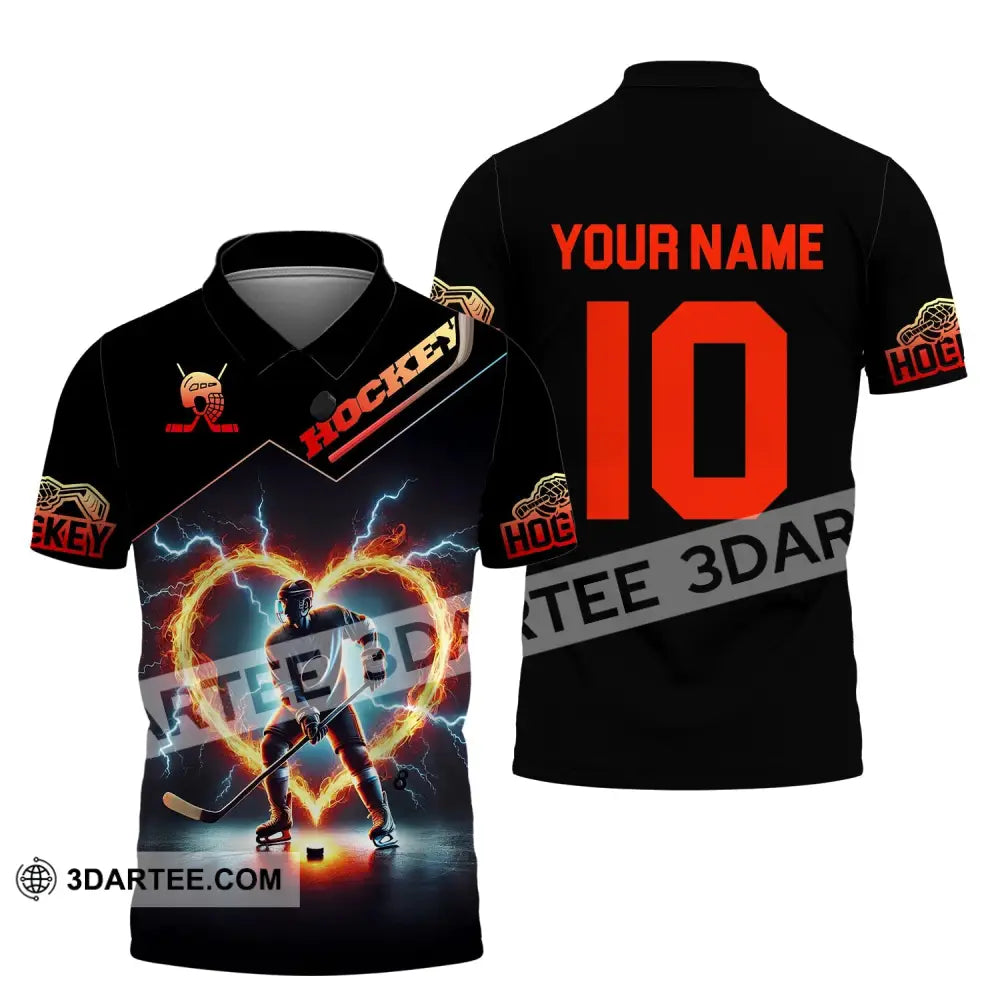 Unisex Shirt - Custom Name And Number Hockey Polo / S T-Shirt