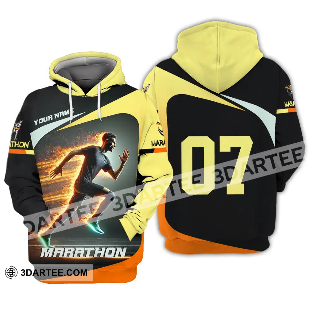 Unisex Shirt Custom Name And Number Marathon Lover Gift Hoodie / S T-Shirt