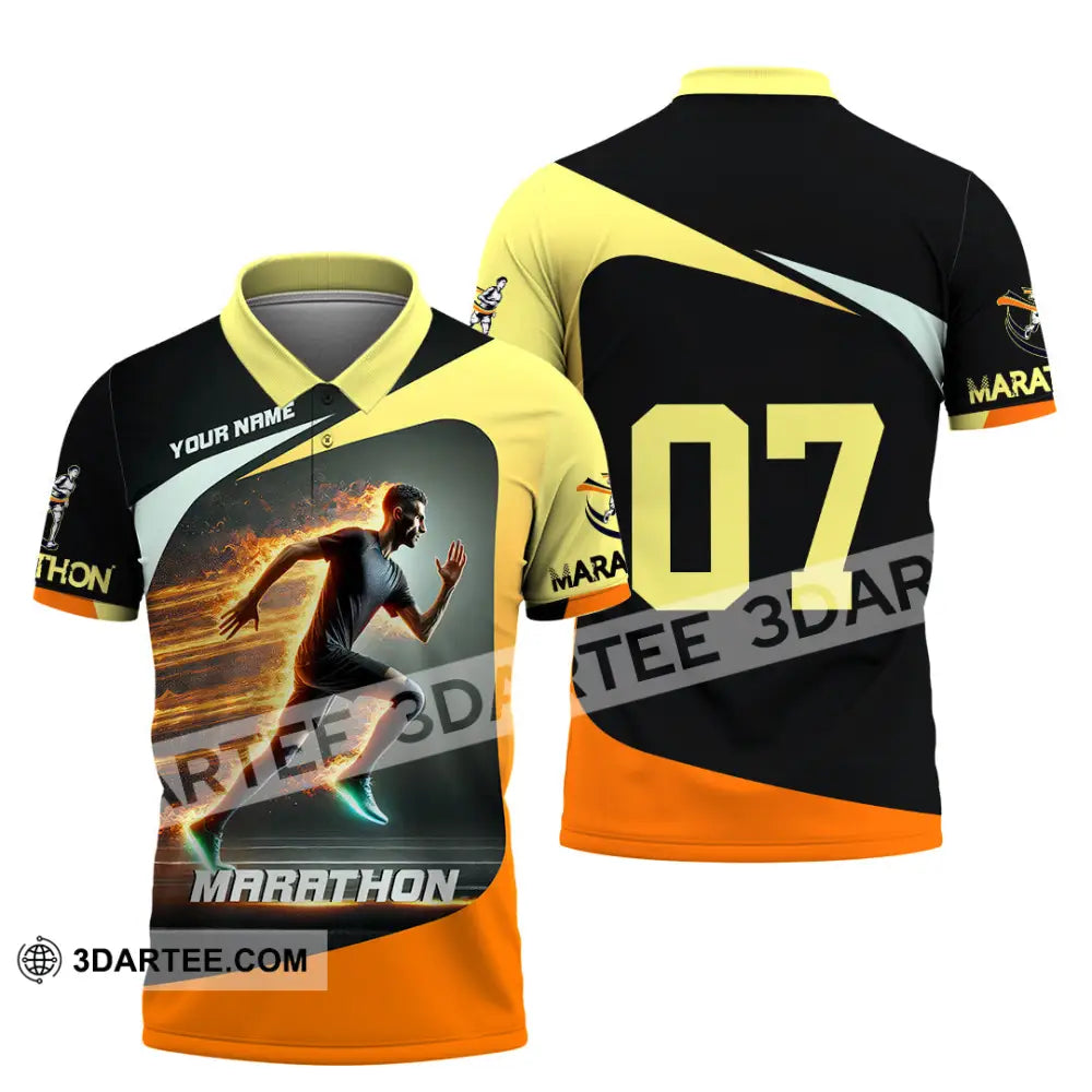 Unisex Shirt Custom Name And Number Marathon Lover Gift Polo / S T-Shirt