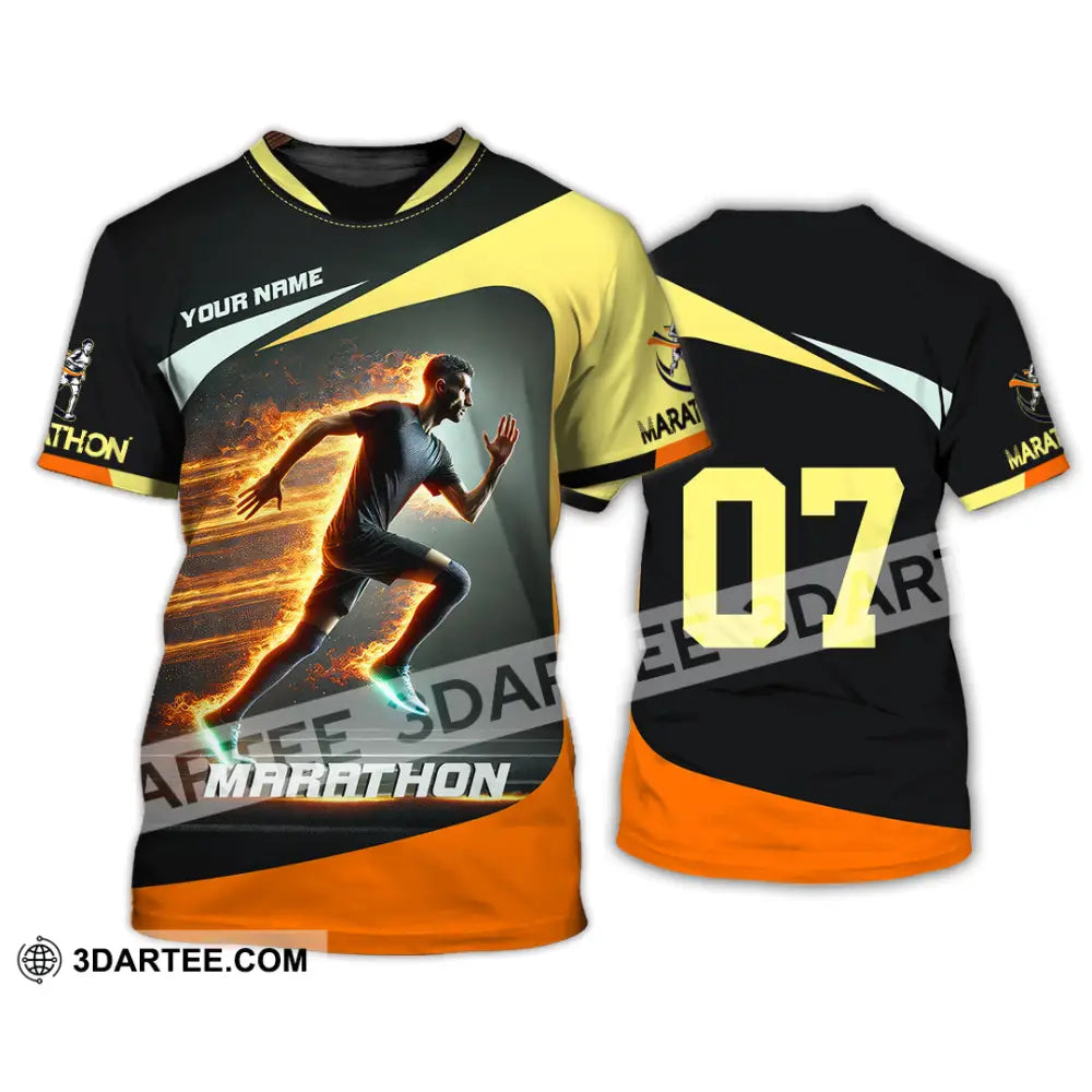 Unisex Shirt Custom Name And Number Marathon Lover Gift T-Shirt / S T-Shirt