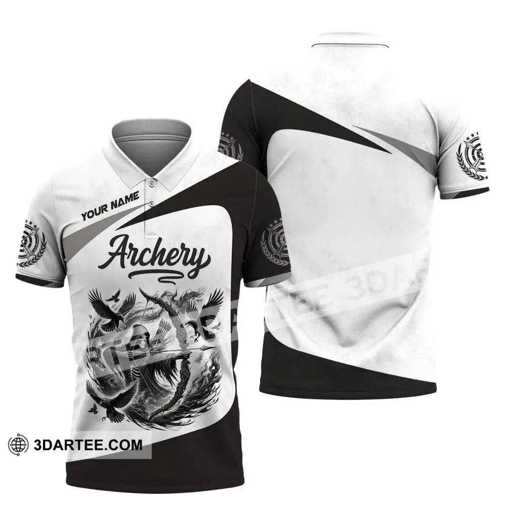 Unisex Shirt Custom Name Archery Polo Long Sleeve Love T-Shirt / S T-Shirt