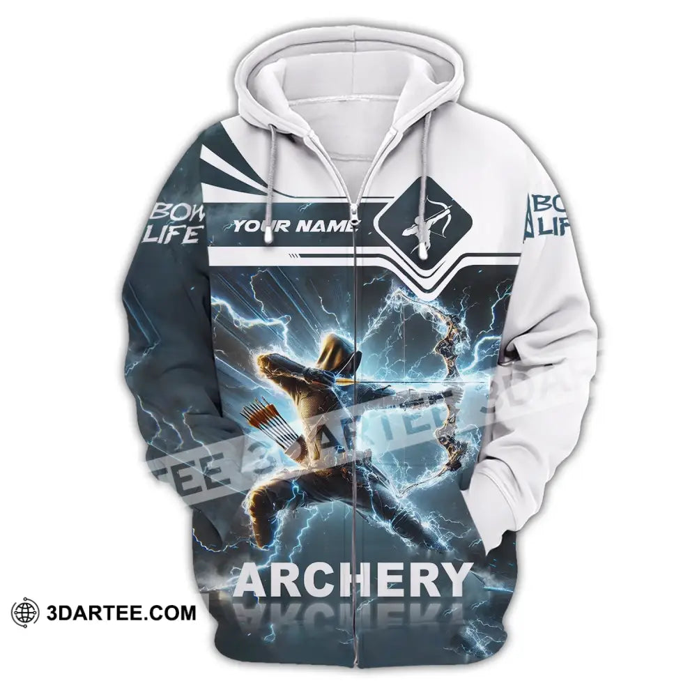 Unisex Shirt - Custom Name Archery Zipper Hoodie / S T-Shirt