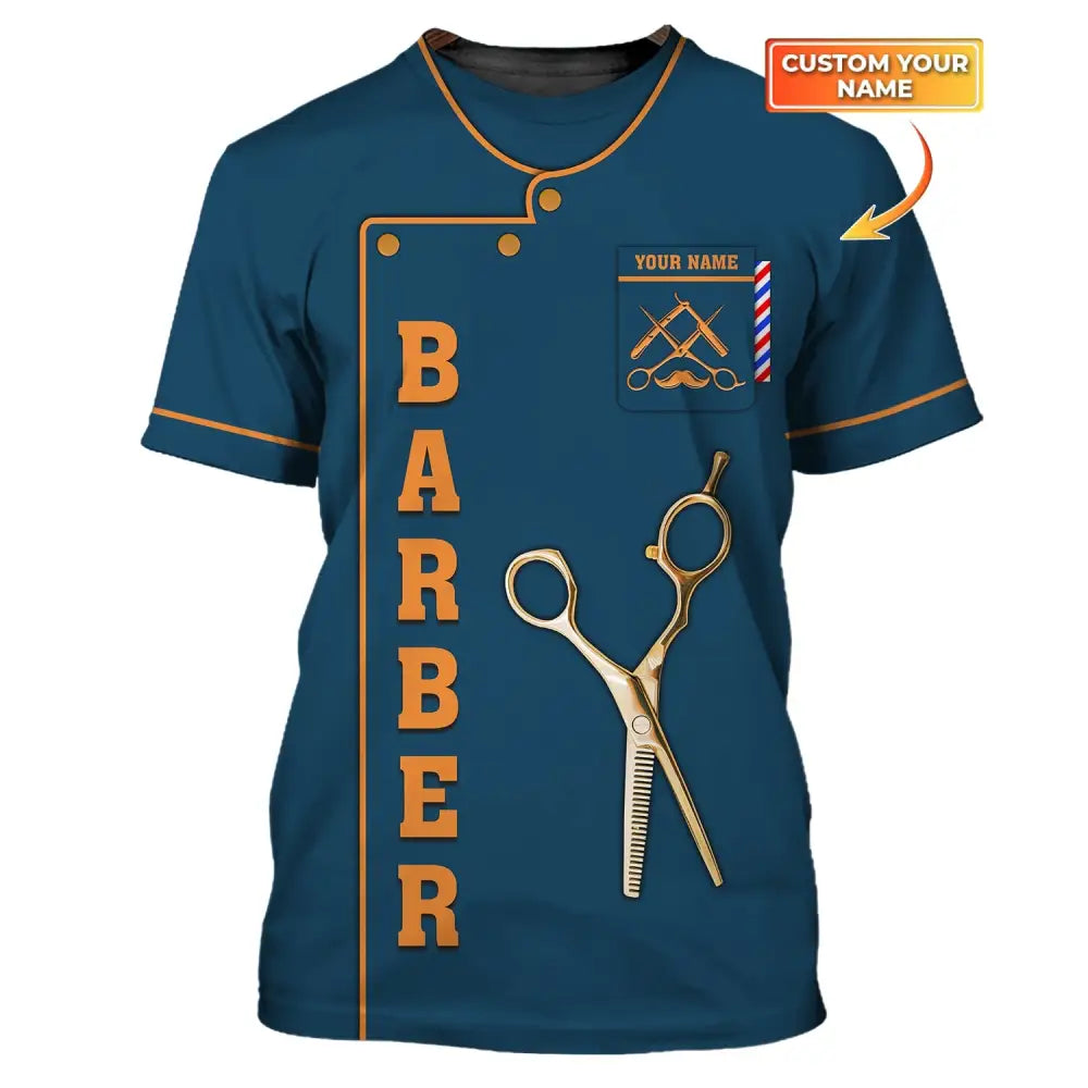 Unisex Shirt Custom Name Barber For Hairstylists T-Shirt / S