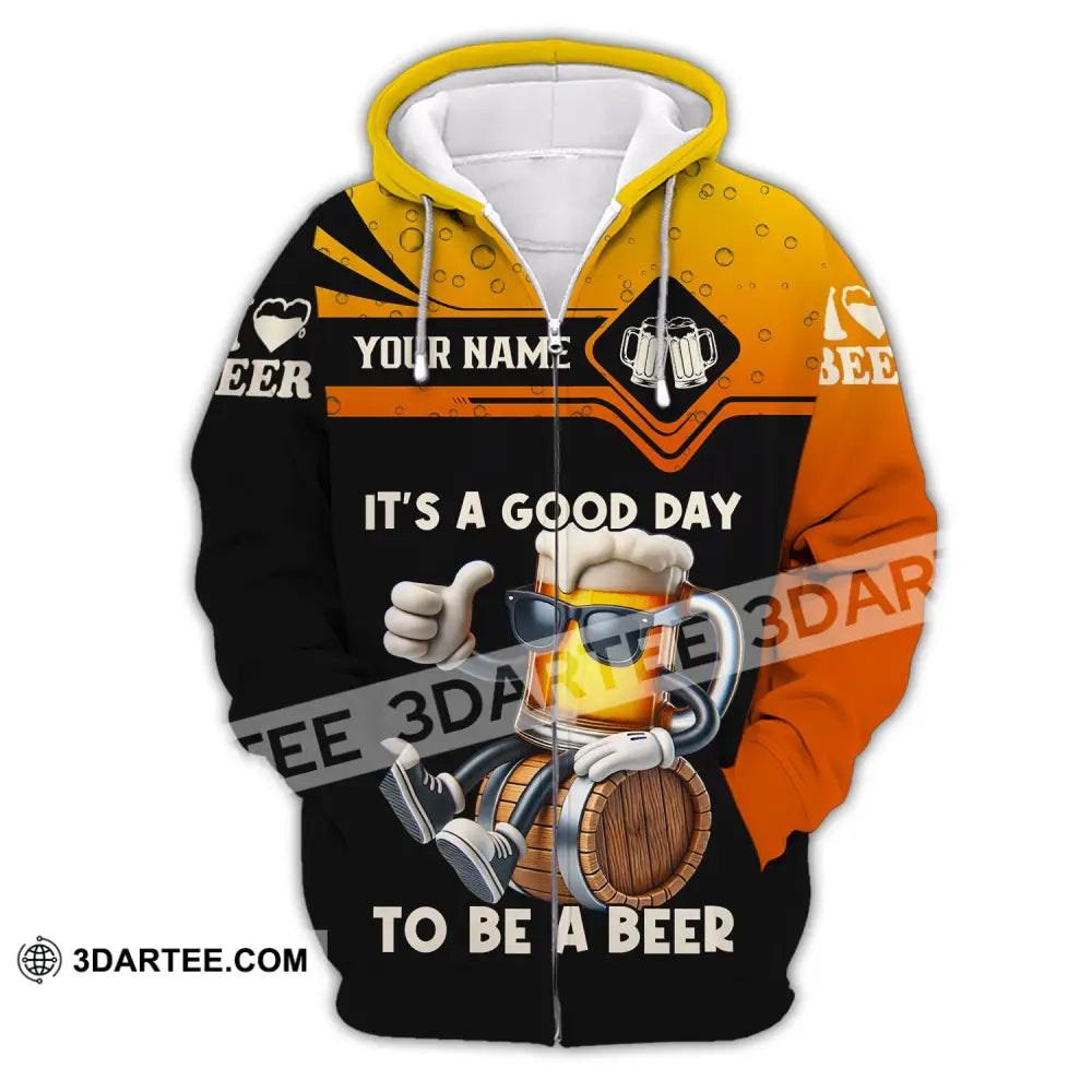 Unisex Shirt Custom Name Beer Gift For Lover Zipper Hoodie / S T-Shirt