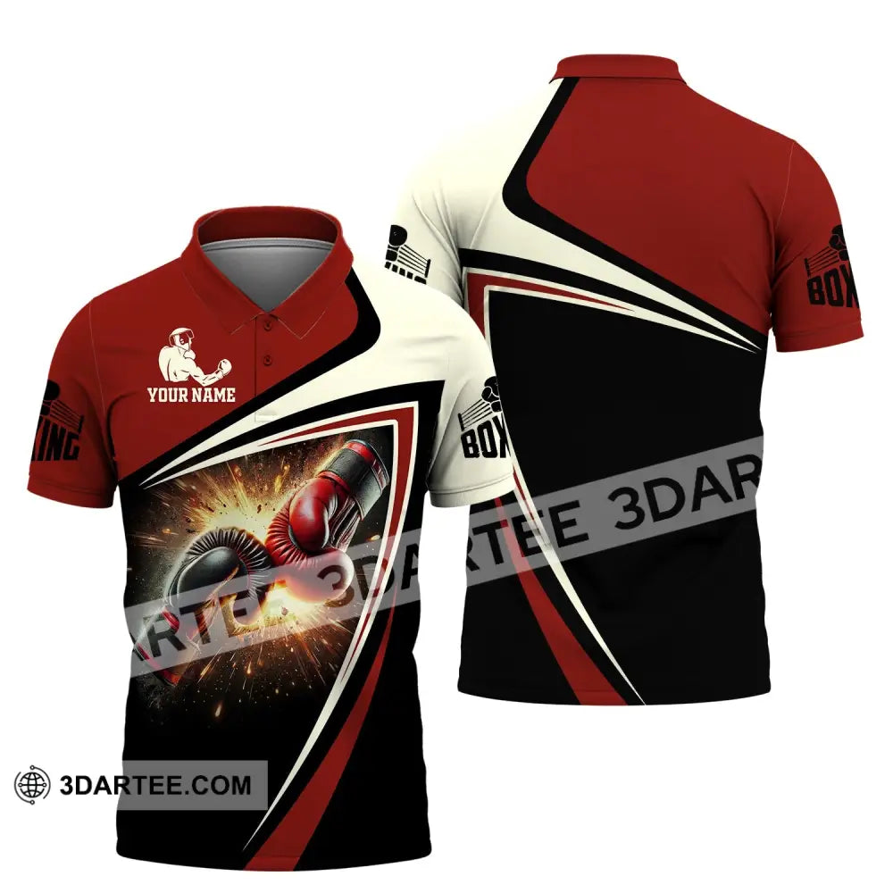 Unisex Shirt Custom Name Boxing Polo Long Sleeve Love T-Shirt / S T-Shirt