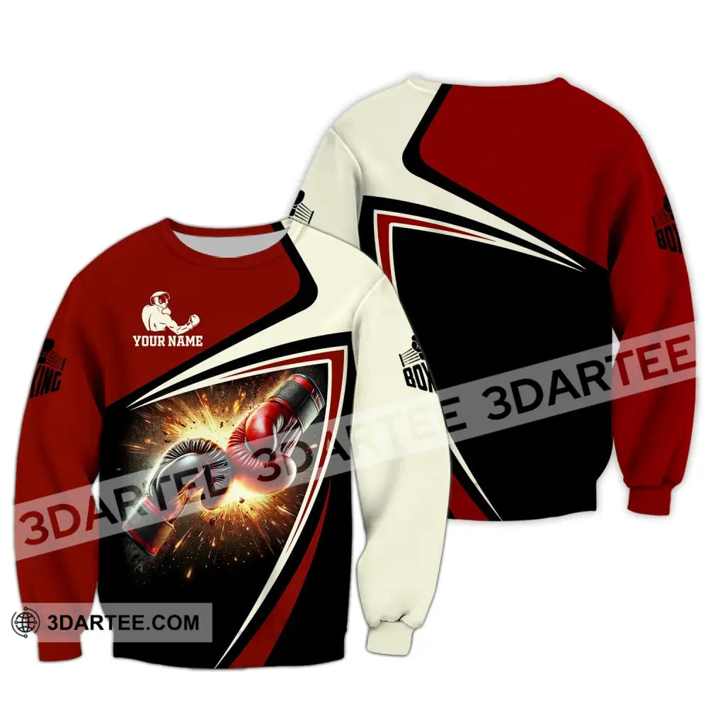 Unisex Shirt Custom Name Boxing Polo Long Sleeve Love T-Shirt / S T-Shirt