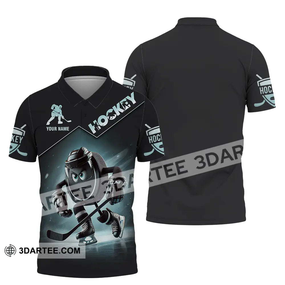 Unisex Shirt - Custom Name Dark Hockey Polo / S T-Shirt
