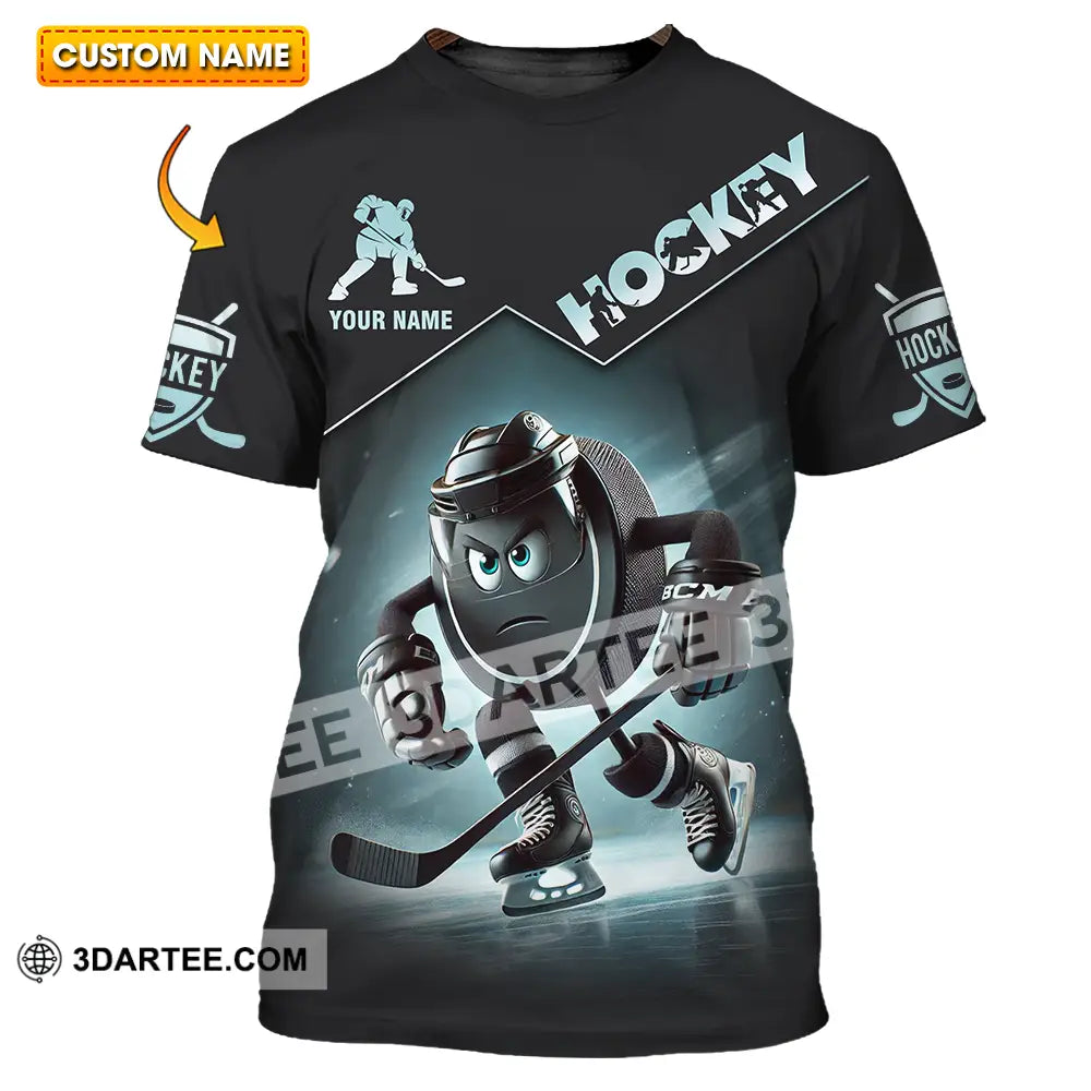 Unisex Shirt - Custom Name Dark Hockey T-Shirt
