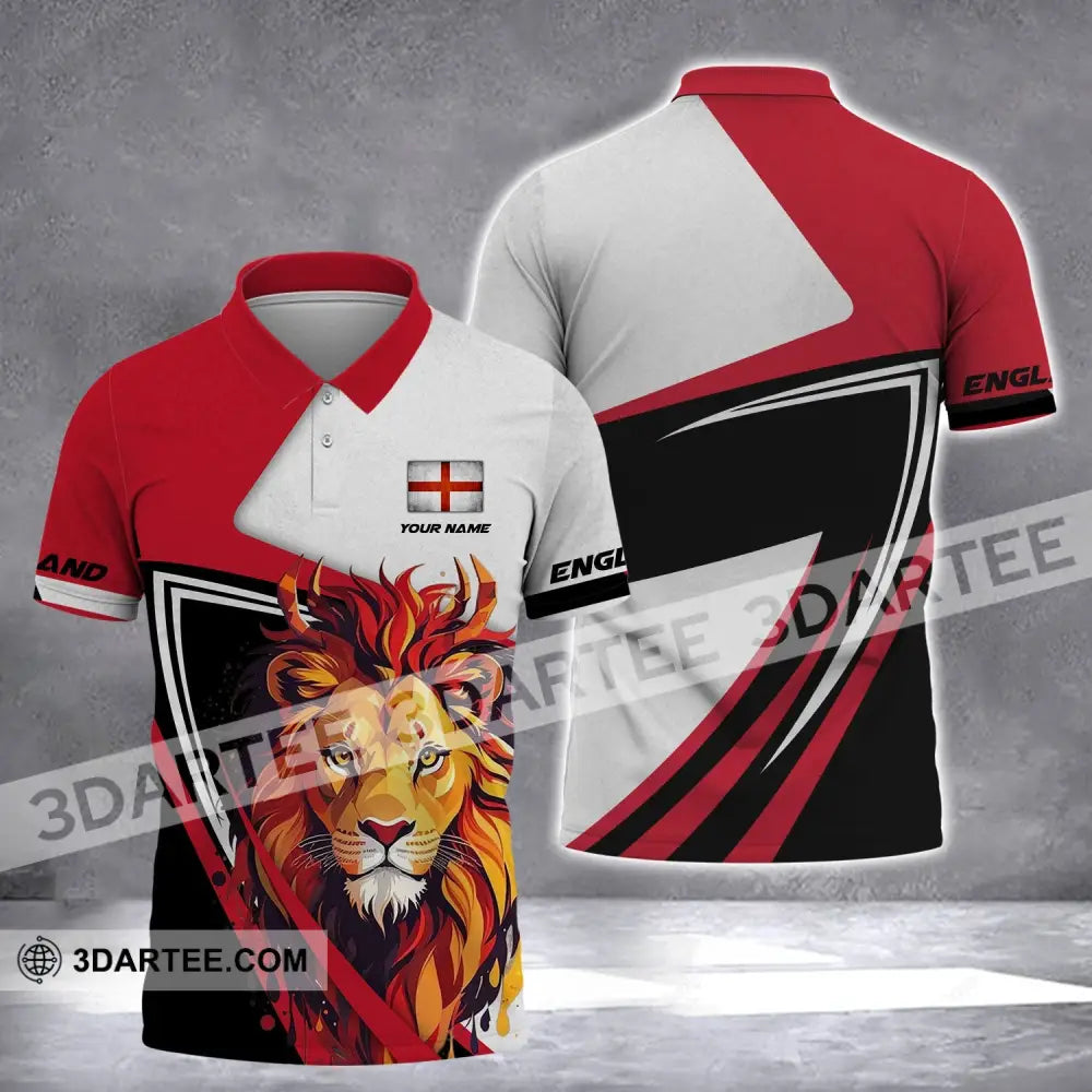 Unisex Shirt - Custom Name England Lion Clothing Polo / S T-Shirt