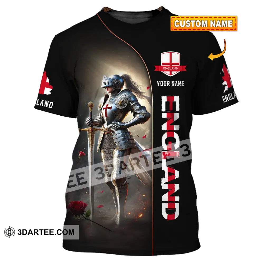Unisex Shirt Custom Name England Lover Gift T-Shirt
