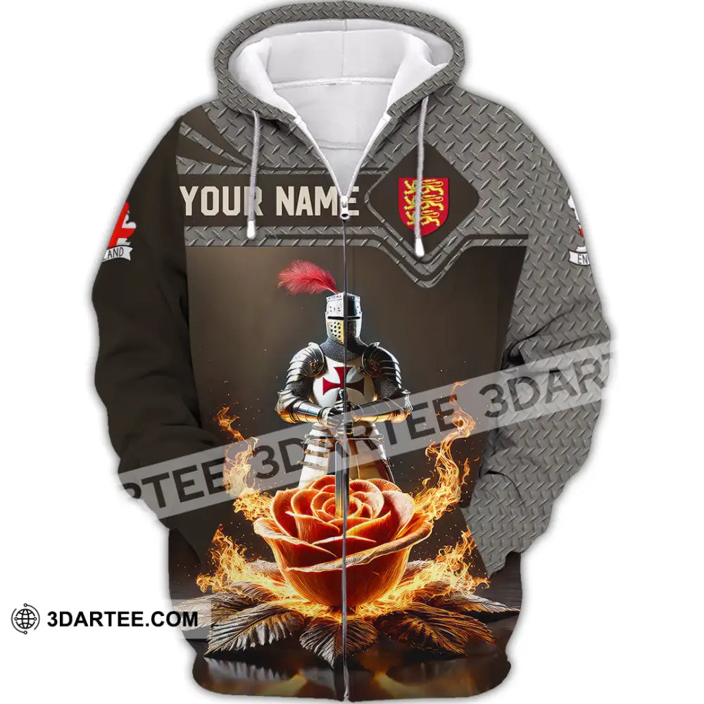 Unisex Shirt Custom Name England Lover Gift Zipper Hoodie / S T-Shirt