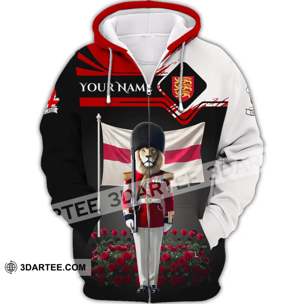 Unisex Shirt Custom Name England Lover Gift Zipper Hoodie / S T-Shirt