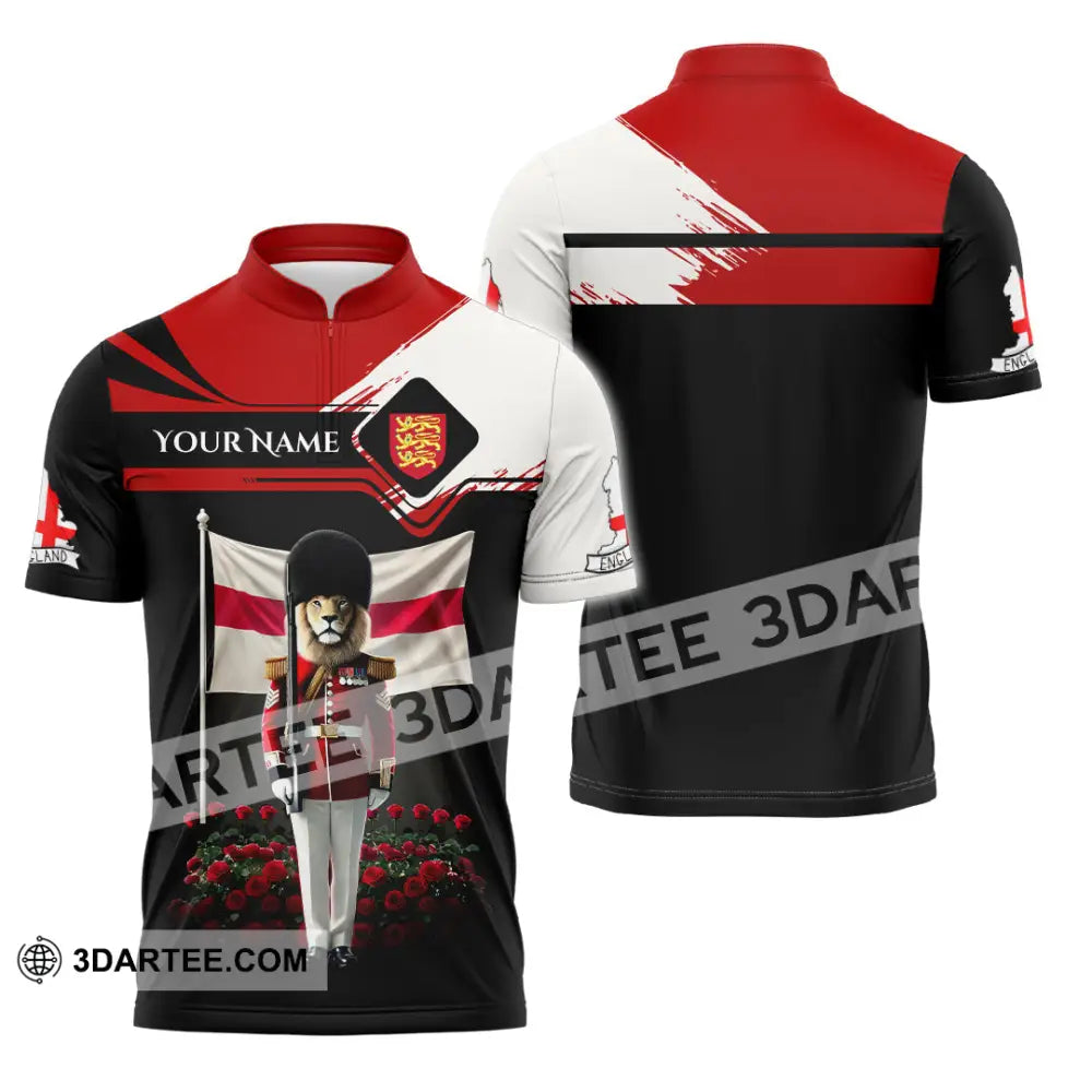 Unisex Shirt Custom Name England Lover Gift Zipper Polo / S T-Shirt