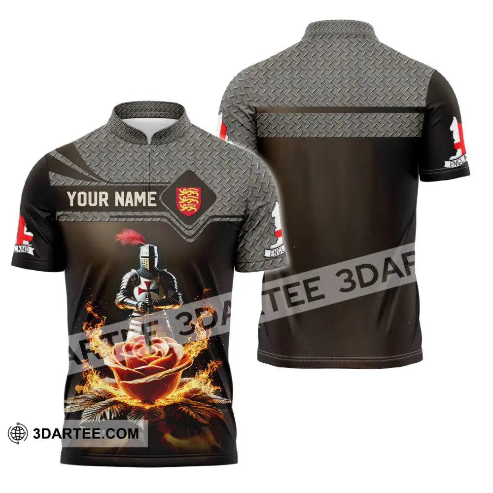 Unisex Shirt Custom Name England Lover Gift Zipper Polo / S T-Shirt