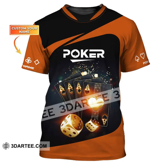 Unisex Shirt Custom Name Poker T-Shirt Polo Casino