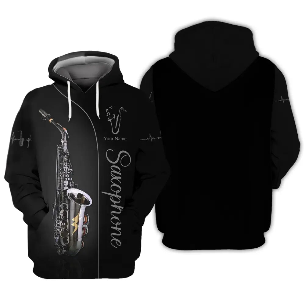 Unisex Shirt Custom Name Saxophone T-Shirt Saxophonist Gift Sax Player Shirts Hoodie / S