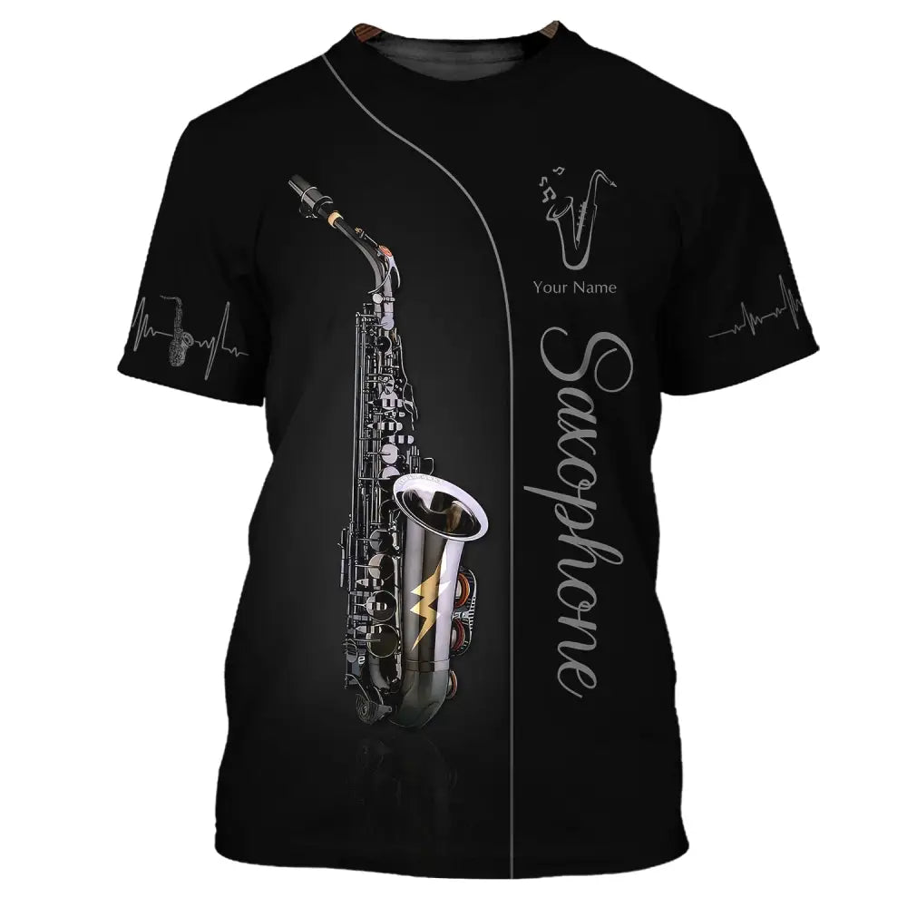 Unisex Shirt Custom Name Saxophone T-Shirt Saxophonist Gift Sax Player Shirts / S