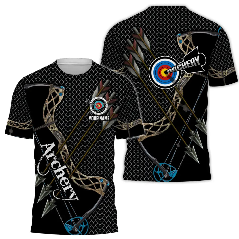 Unisex Shirt - Custom Name Sport Shirt Three Arrows Archery T-Shirt / S T-shirt