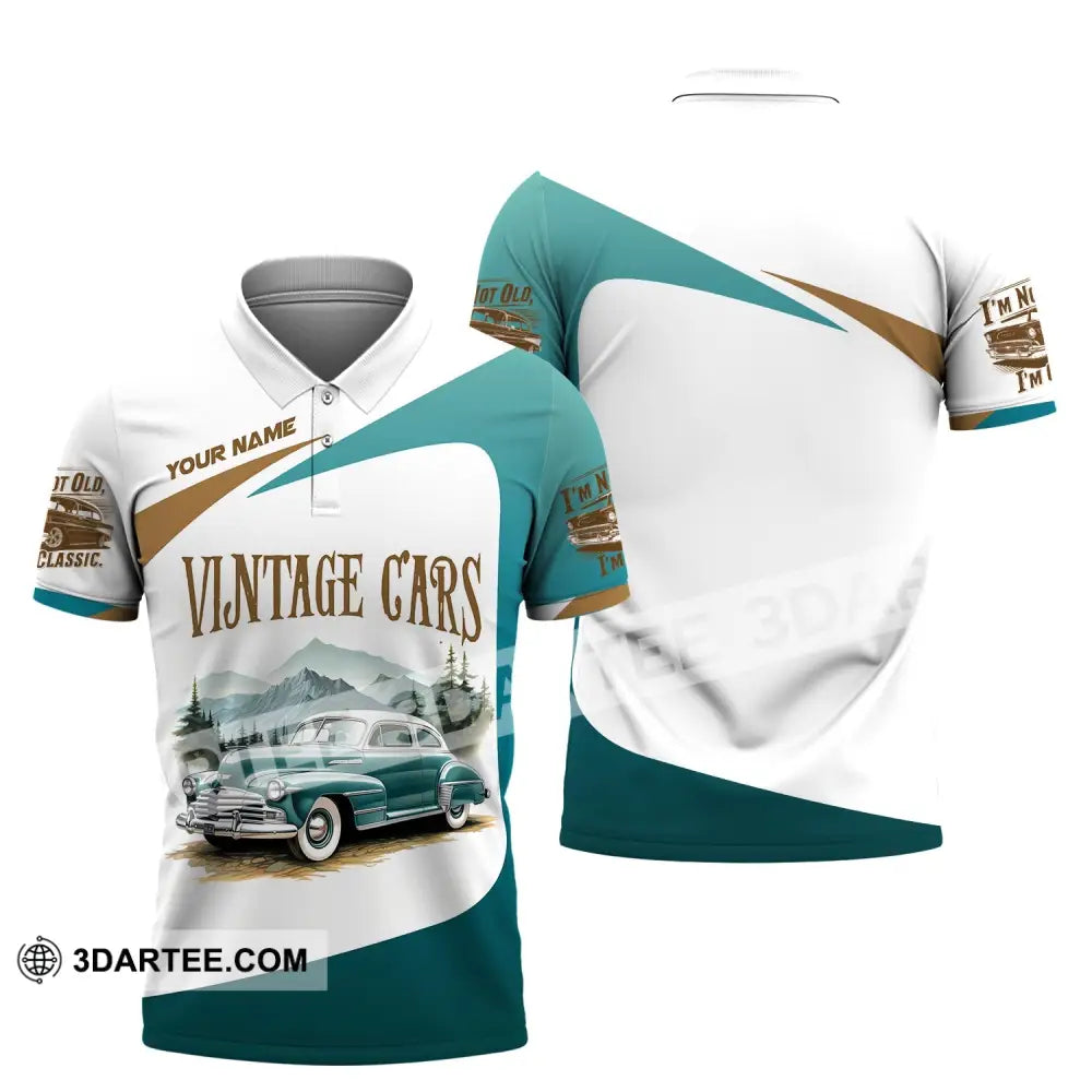 Unisex Shirt Custom Name Vintage Car Polo Long Sleeve Gift For Lover / S T-Shirt