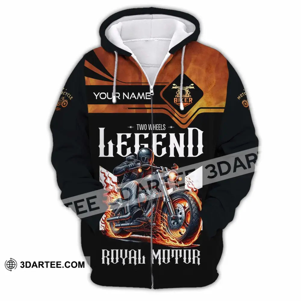 Unisex Shirt Custom Name Vintage Motorbike Love T-Shirt Zipper Hoodie / S T-Shirt
