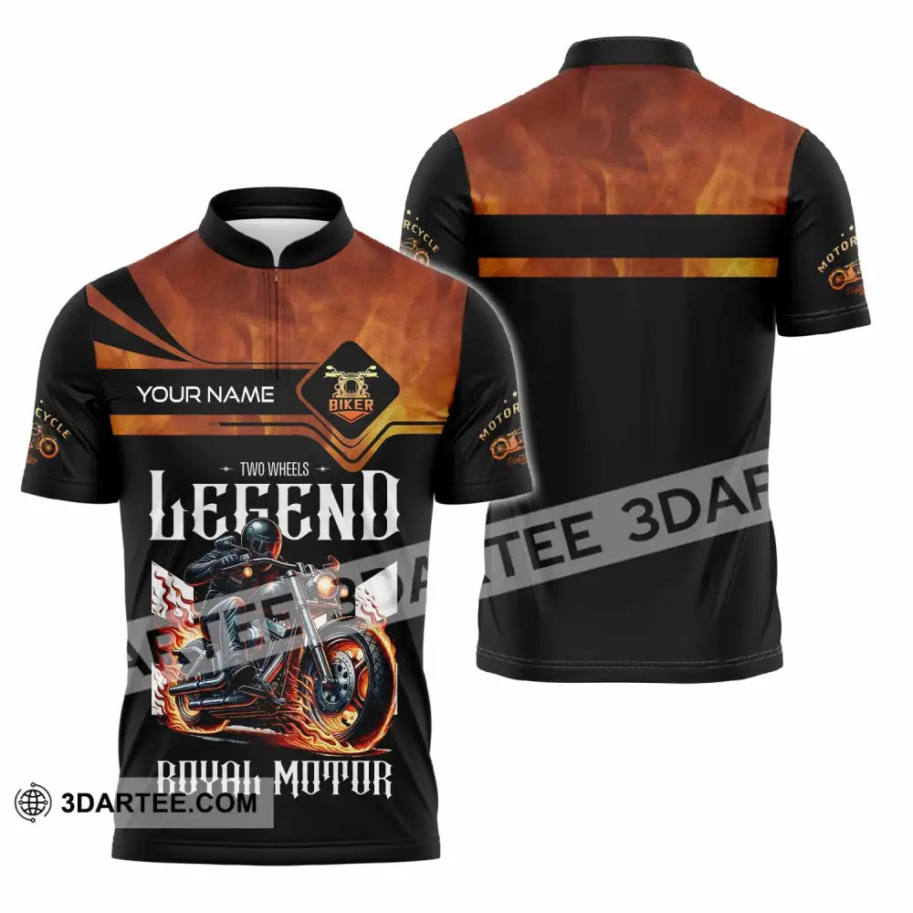 Unisex Shirt Custom Name Vintage Motorbike Love T-Shirt Zipper Polo / S T-Shirt