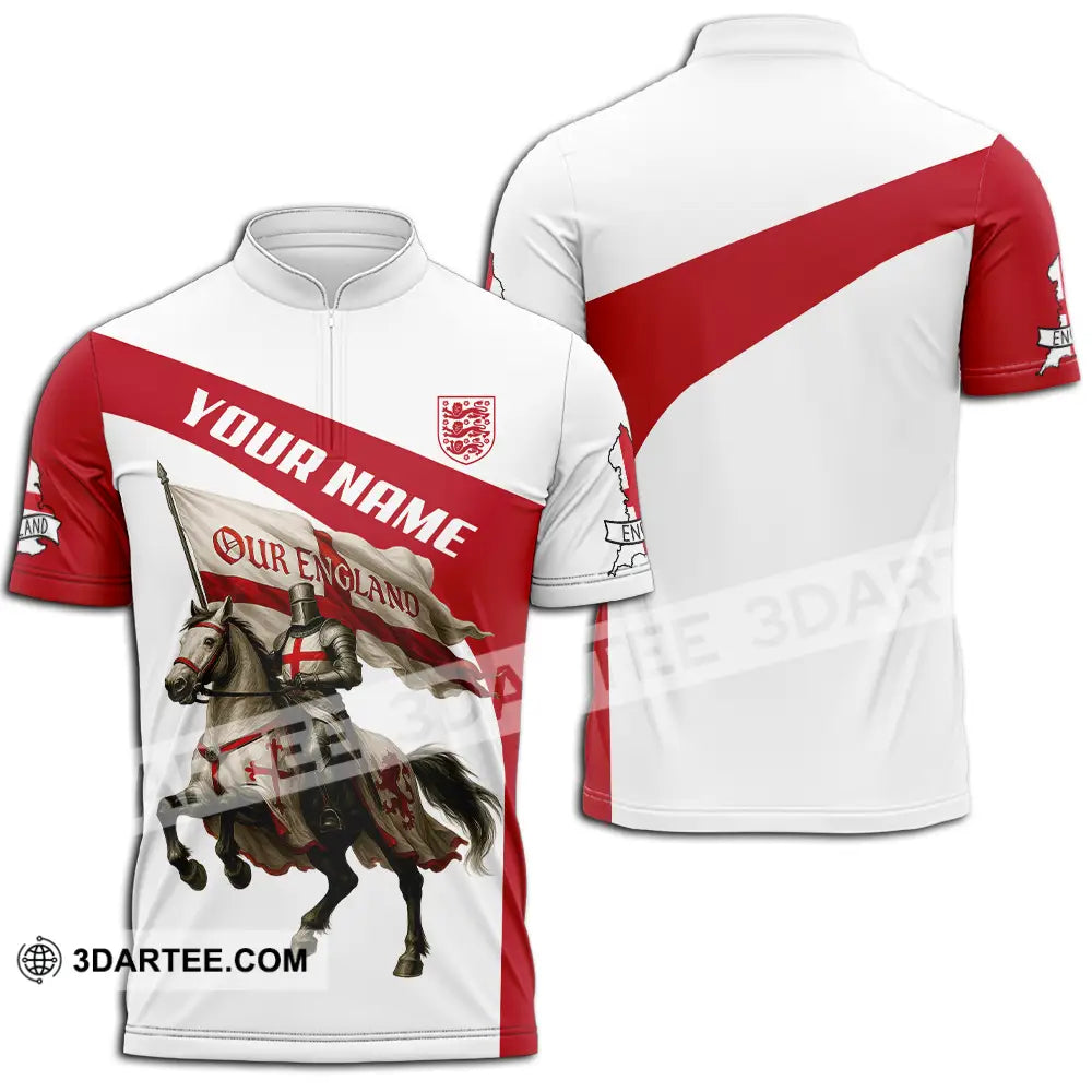Unisex Shirt - Custom Our England Shirt Zipper Polo Shirt / S T-shirt