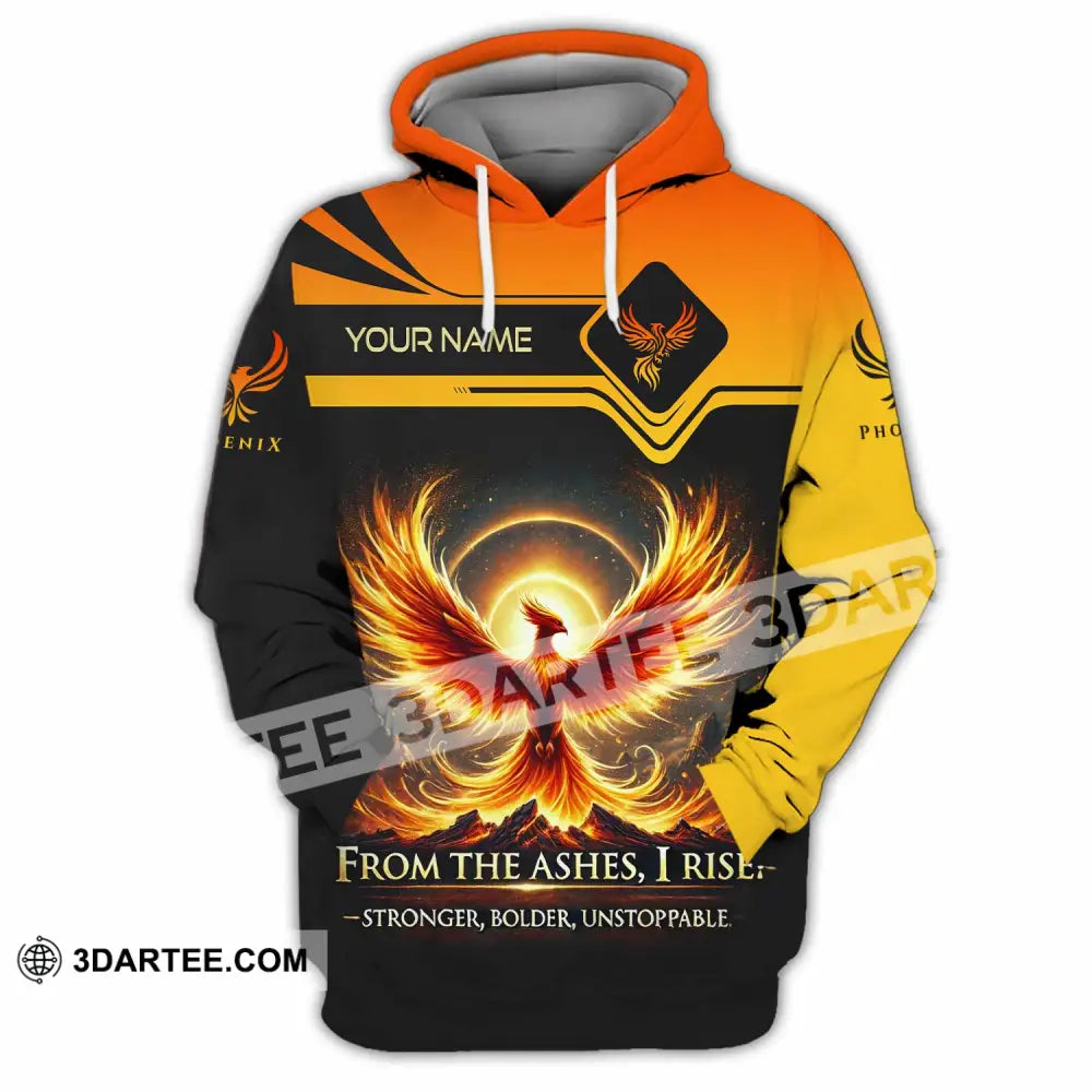 Unisex Shirt - Custom Phoenix From The Ashes I Rise Stronger Bolder Unstoppable Shirt Hoodie / S T-shirt