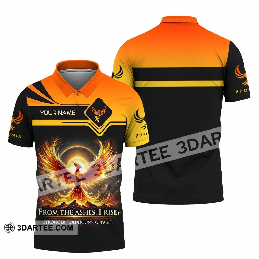 Unisex Shirt - Custom Phoenix From The Ashes I Rise Stronger Bolder Unstoppable Shirt Polo Shirt / S T-shirt