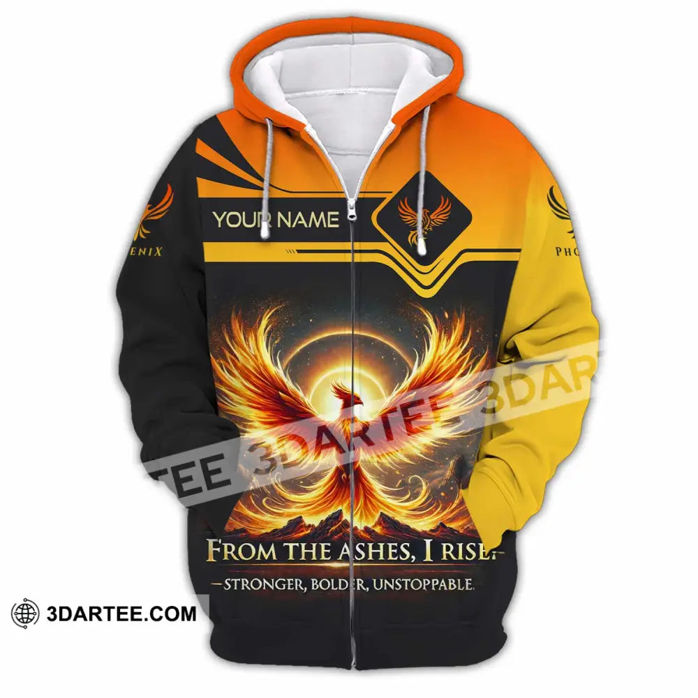 Unisex Shirt - Custom Phoenix From The Ashes I Rise Stronger Bolder Unstoppable Shirt Zipper Hoodie / S T-shirt