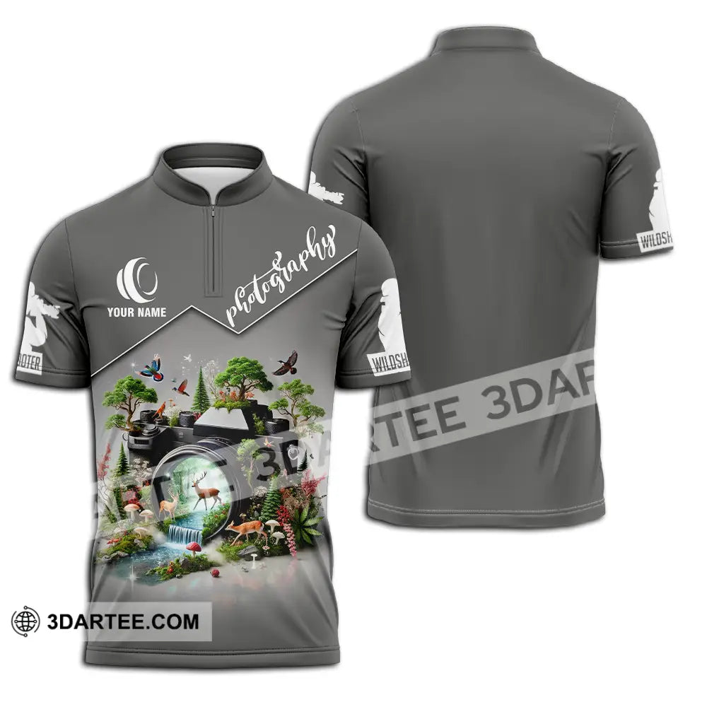 Unisex Shirt - Custom Photography Lover Shirt Zipper Polo Shirt / S T-shirt