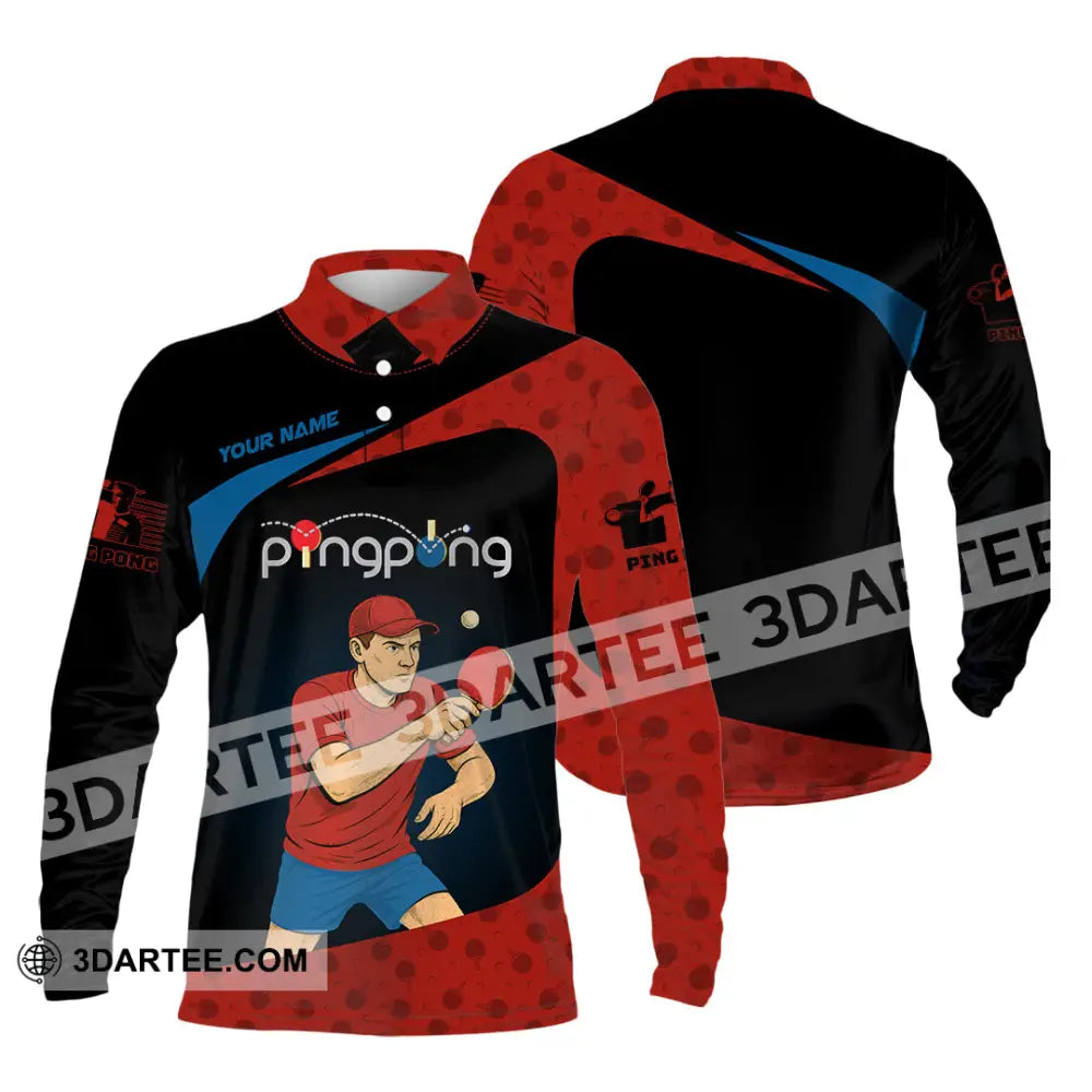 Unisex Shirt - Custom Ping Pong Shirt Long Sleeve Polo / S T-shirt