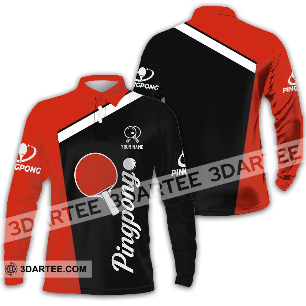Unisex Shirt - Custom Ping Pong Shirt Long Sleeve Polo / S T-shirt