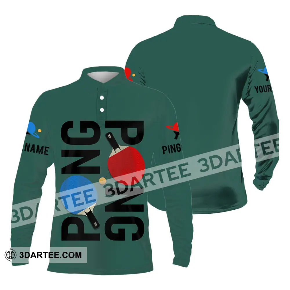 Unisex Shirt - Custom Ping Pong Shirt Long Sleeve Polo / S T-shirt