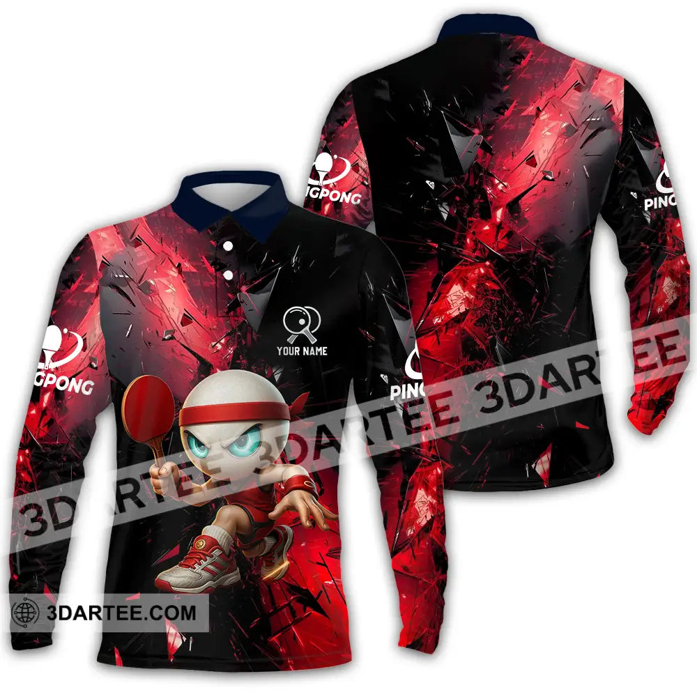 Unisex Shirt - Custom Ping Pong Shirt Long Sleeve Polo / S T-shirt