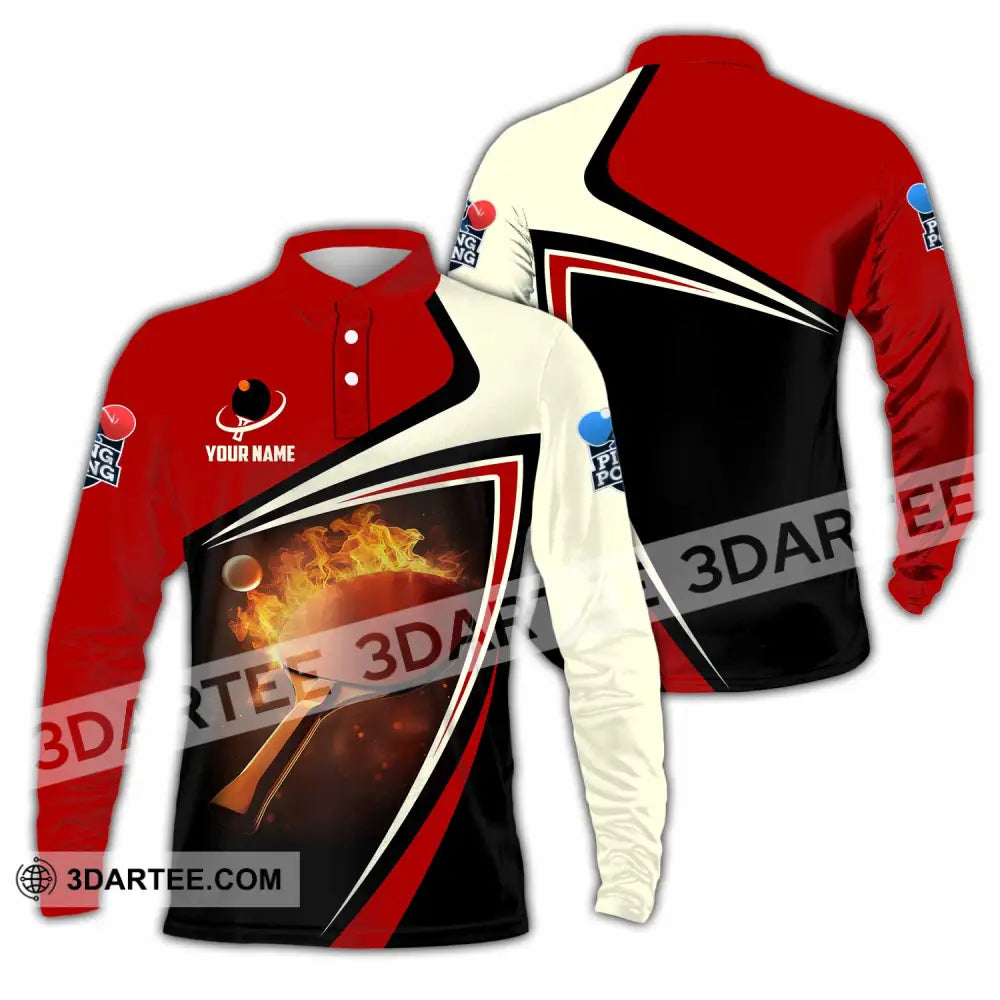 Unisex Shirt - Custom Ping Pong Lover Shirt Long Sleeve Polo / S T-shirt