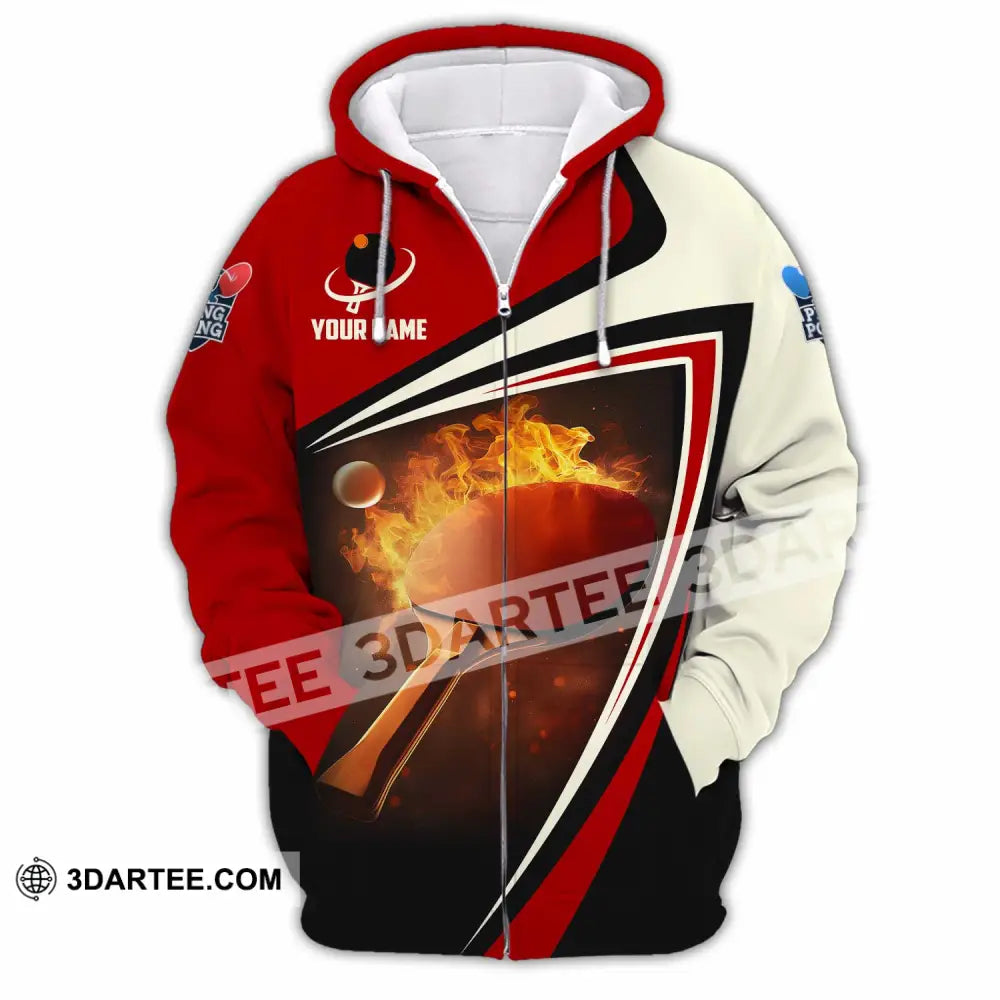 Unisex Shirt - Custom Ping Pong Lover Shirt Zipper Hoodie / S T-shirt