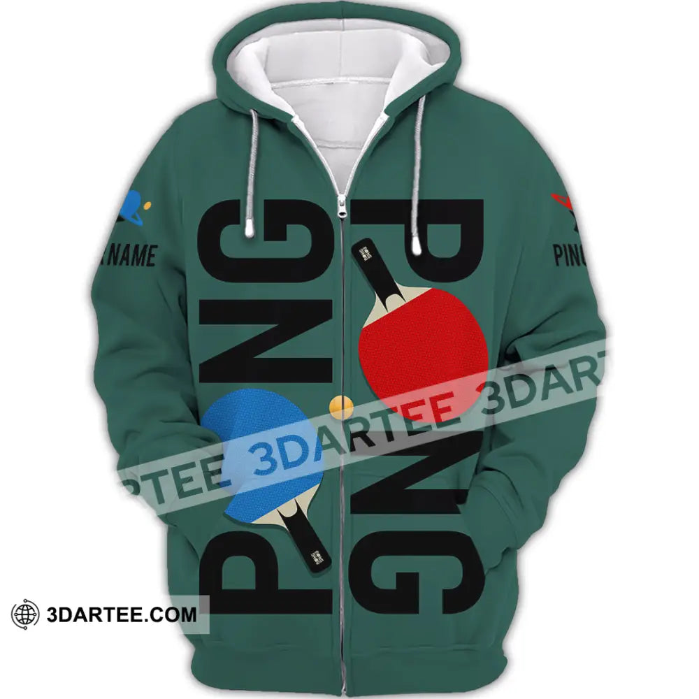 Unisex Shirt - Custom Ping Pong Shirt Zipper Hoodie / S T-shirt