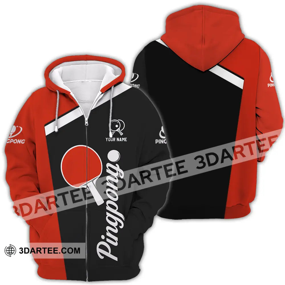 Unisex Shirt - Custom Ping Pong Shirt Zipper Hoodie / S T-shirt