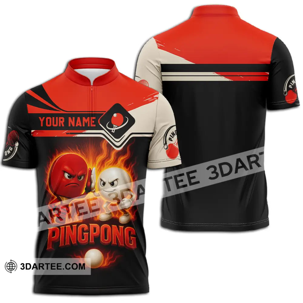Unisex Shirt - Custom Ping Pong Shirt Zipper Polo Shirt / S T-shirt