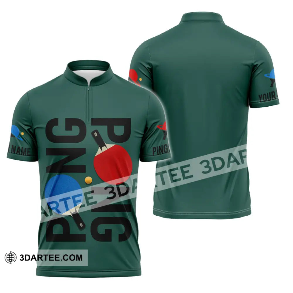 Unisex Shirt - Custom Ping Pong Shirt Zipper Polo Shirt / S T-shirt