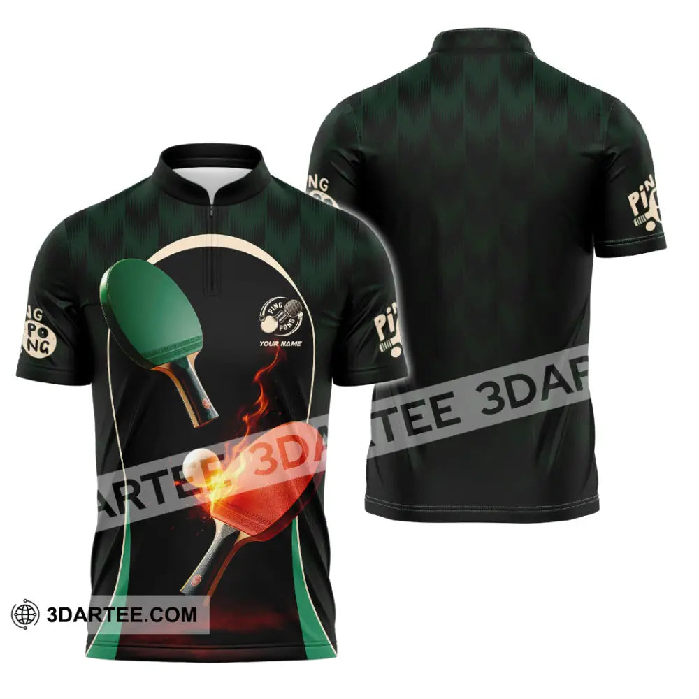 Unisex Shirt - Custom Ping Pong Shirt Zipper Polo Shirt / S T-shirt