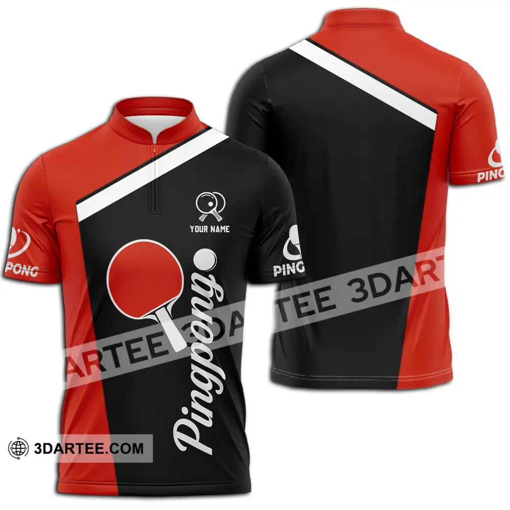 Unisex Shirt - Custom Ping Pong Shirt Zipper Polo Shirt / S T-shirt