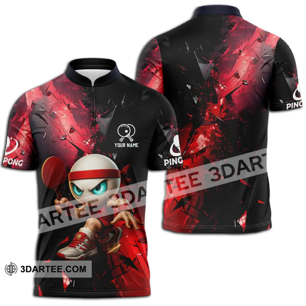 Unisex Shirt - Custom Ping Pong Shirt Zipper Polo Shirt / S T-shirt